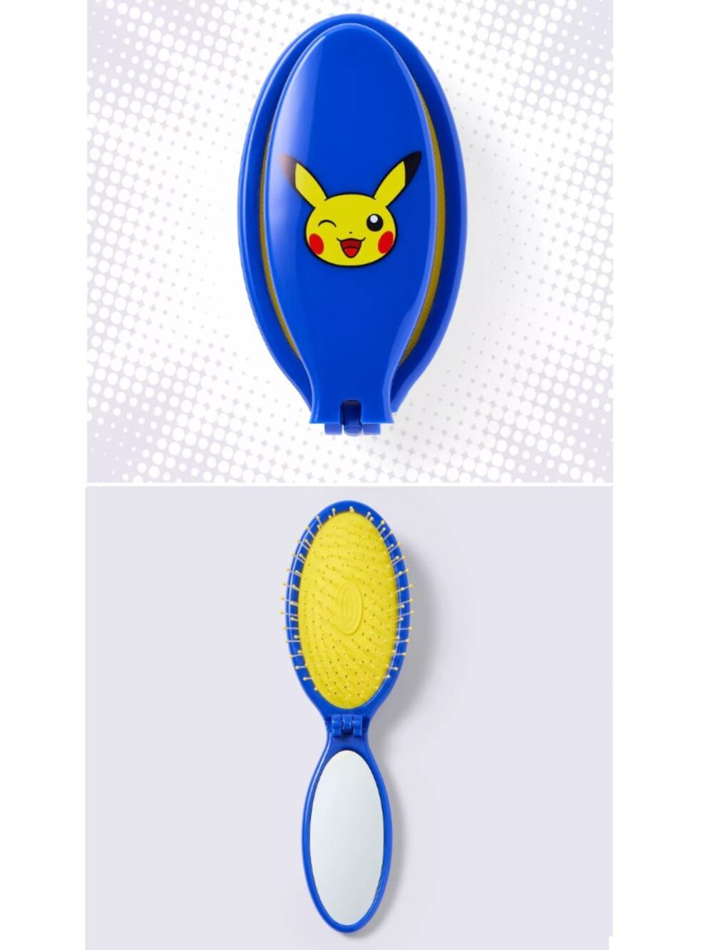 Pokémon x Target - Pop & Go Foldable Hair Brush with Mirror - Blue Pikachu NEW